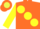 Silk - Orange, Lemon Yellow large spots, Yellow Sleeves, Orange disc, Orange C