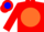 Silk - Red, red 'C' in blue, red and orange disc, o