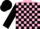 Silk - Pink, black blocks, black bars on sleeves, black cap