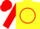 Silk - Yellow, Red Circle and 'SLS', Red Sleeves, Yellow and Red Cap