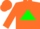 Silk - Orange, green triangle 'AG' on bac
