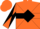 Silk - Orange, Black Diamond Hoop, Orange and Black Diagonal Quartered S