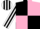 Silk - Black and Pink (quartered), White and Black striped sleeves and cap