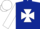 Silk - Dark Blue, White Maltese Cross, White Sleeves, Blue and White Cap