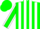 Silk - Green and White Stripes, Green Sleeves, White Seams, Green Cap