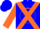 Silk - Blue, Orange cross belts, Orange Circle on Sleeves, Blue Cap