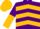Silk - Purple, Gold Chevrons, Purple and Gold Vertical Halved Sleeves, Gold Cap