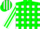 Silk - GREEN & WHITE Blocks, Green Stripes on Slv