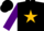 Silk - Black, black 'CF' on gold star, purple sleeves, gol