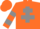 Silk - Orange, grey cross of lorraine, hooped sleeves
