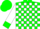 Silk - Green, white blocks on front, green cuffs on white sleeves