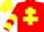 Silk - Red, Yellow Cross of Lorraine, chevrons on sleeves, Yellow cap