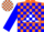 Silk - Orange, blue 'HSS' in white triangle on back, blue blocks on sleeves