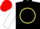 Silk - Black, Yellow Circle and 'M',  White Sleeves, Red Circle, Red Cap