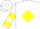 Silk - White, Yellow Diamond Frame, Yellow Chevrons on sleeves