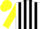 Silk - White and Black Stripes, Yellow Sleeves and Cap