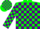 Silk - Forest Green and Purple Blocks, Green