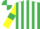 Silk - Emerald Green and White stripes, Yellow sleeves, Emerald Green armlets, Emerald Green and White quartered cap