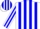 Silk - White, Blue 'D & E' Racing Stable, Blue Stripes, Blue Diamo