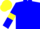 Silk - Blue, Three yellow crowns, armlets and cap, Blue peak