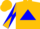 Silk - Gold, Blue Triangle, Gold and Blue Diagonal Quartered Sleeves, Gold and B