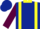 Silk - Dark Blue, Fluorescent Yellow Collar, Braces and Emblem, Maroon sleeves