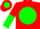 Silk - Red, Green disc, White 'VRC', Red and Green Vertical Halved Sl