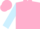 Silk - Pink and green halves, pink bars on light blue sleeves, pink c