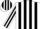 Silk - White, white 'KL' on black block on back, black stripes on