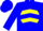 Silk - Blue, Blue 'CWE' on Yellow disc, Blue Chevrons on Yello Sleeves