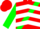 Silk - Red, Green Sash, White Chevrons on Green Sleeves, Red Ca