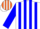 Silk - WHITE, Orange Emblem, Orange & Blue Stripes on Slvs