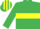 Silk - EMERALD GREEN, yellow hoop, striped cap