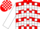 Silk - Red, White Chevrons, Red and White Blocks On Sleeves