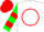 Silk - White, Red Circle, Green 'VP', Green Sleeves, Red Hoop, Red Cap, White