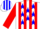 Silk - White, blue 'MJS', blue stars, red stripes on sleeves, blue c