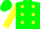 Silk - Green, yellow spots, green bars on yellow sleeves,