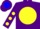 Silk - Purple, Blue 'R' in Yellow disc, Yellow spots on Sleeves
