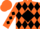 Silk - Orange, Black Diamond Frame and 'F', Black Diamonds on Sleeve