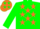 Silk - Green, Orange Stars, Green Sleeves
