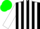 Silk - Black, green oval, green and white stripes on sleeves, green cap