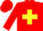 Silk - Red, yellow 'W' and cross, red cap