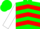 Silk - Green, Red Epaulet, Red Chevrons on White Sleeves,