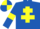Silk - Royal Blue, Yellow Cross of Lorraine and armlets, quartered cap