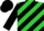 Silk - Lime Green and Black Diagonal Stripes, Black Sleeves and Cap