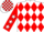 Silk - White and Red diamonds, Red sleeves, White stars, White and Red check cap