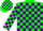 Silk - Forest Green and Purple Blocks, Gre