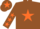 Silk - Brown, Orange star, Brown sleeves, Orange stars, Brown cap, Orange star