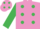 Silk - Mauve, emerald green spots, sleeves and spots on cap