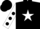 Silk - Black, White star, White sleeves, Black spots, Black cap